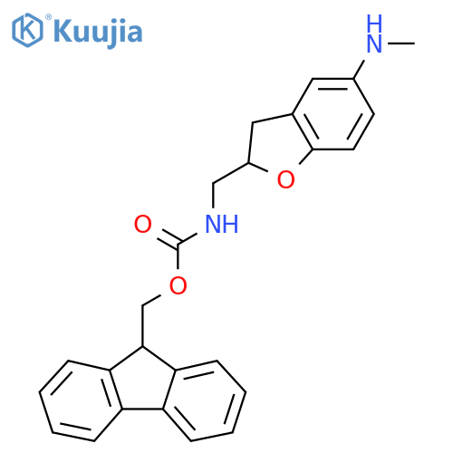 9H-fluoren-9-ylmethyl N-{5-(methylamino)-2,3-dihydro-1-benzofuran-2-ylmethyl}carbamate structure