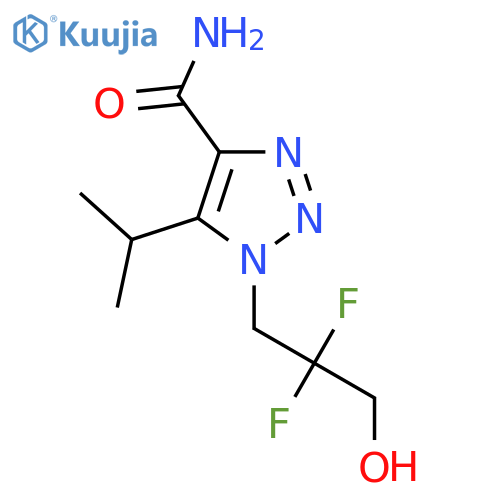 1-(2,2-difluoro-3-hydroxypropyl)-5-(propan-2-yl)-1H-1,2,3-triazole-4-carboxamide structure