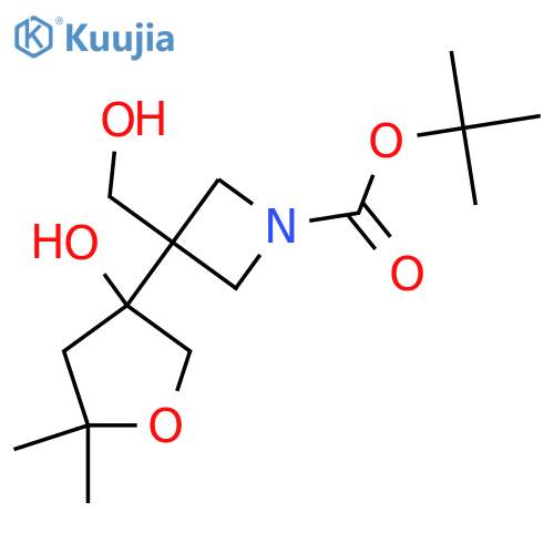tert-butyl 3-(3-hydroxy-5,5-dimethyloxolan-3-yl)-3-(hydroxymethyl)azetidine-1-carboxylate structure