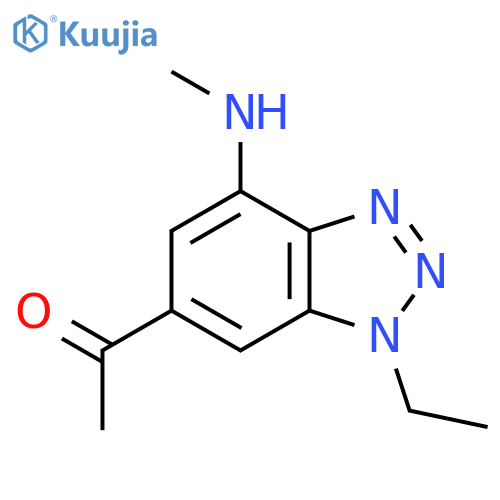 1-1-ethyl-4-(methylamino)-1H-1,2,3-benzotriazol-6-ylethan-1-one structure