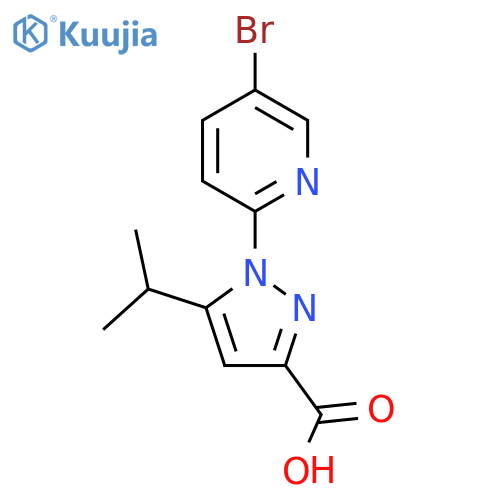 1-(5-bromopyridin-2-yl)-5-(propan-2-yl)-1H-pyrazole-3-carboxylic acid structure