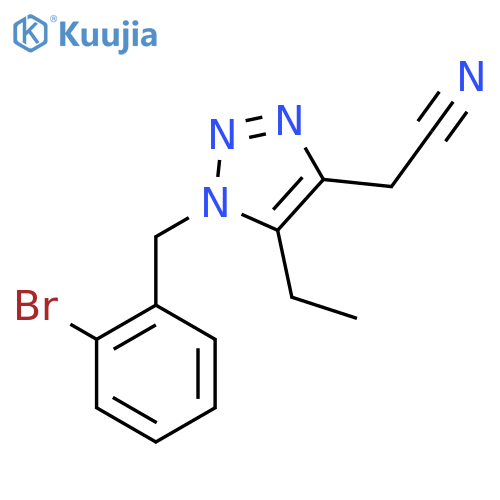 2-{1-(2-bromophenyl)methyl-5-ethyl-1H-1,2,3-triazol-4-yl}acetonitrile structure