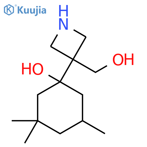 1-3-(hydroxymethyl)azetidin-3-yl-3,3,5-trimethylcyclohexan-1-ol structure