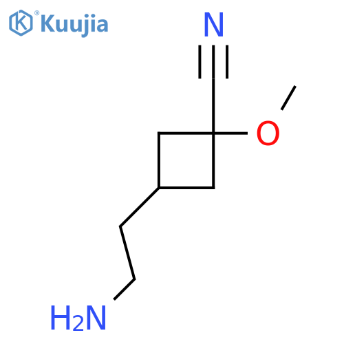 3-(2-aminoethyl)-1-methoxycyclobutane-1-carbonitrile structure