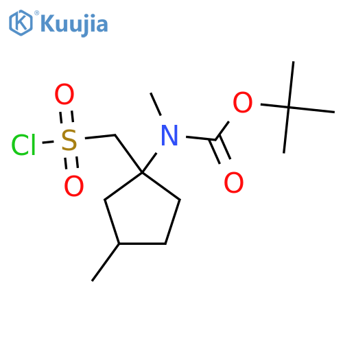 tert-butyl N-{1-(chlorosulfonyl)methyl-3-methylcyclopentyl}-N-methylcarbamate structure