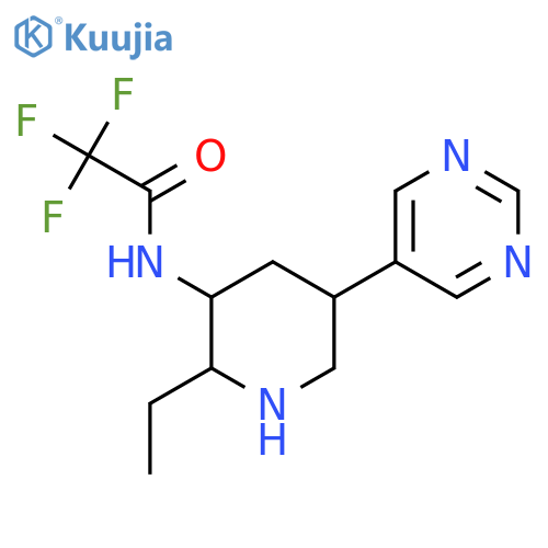 N-2-ethyl-5-(pyrimidin-5-yl)piperidin-3-yl-2,2,2-trifluoroacetamide structure