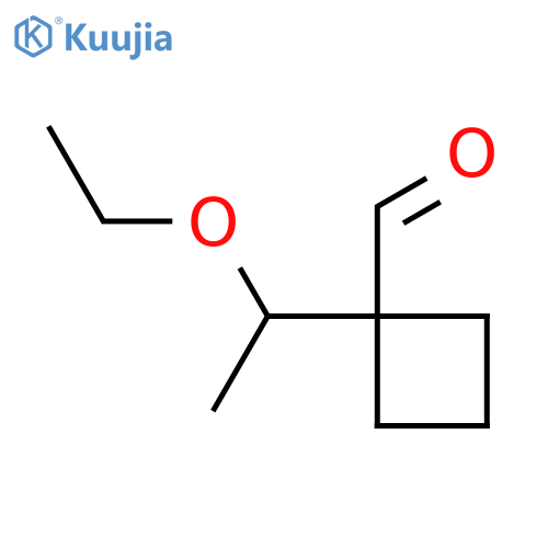 1-(1-ethoxyethyl)cyclobutane-1-carbaldehyde structure