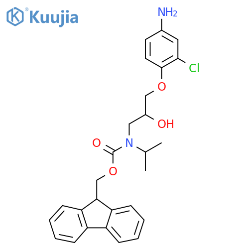 9H-fluoren-9-ylmethyl N-3-(4-amino-2-chlorophenoxy)-2-hydroxypropyl-N-(propan-2-yl)carbamate structure