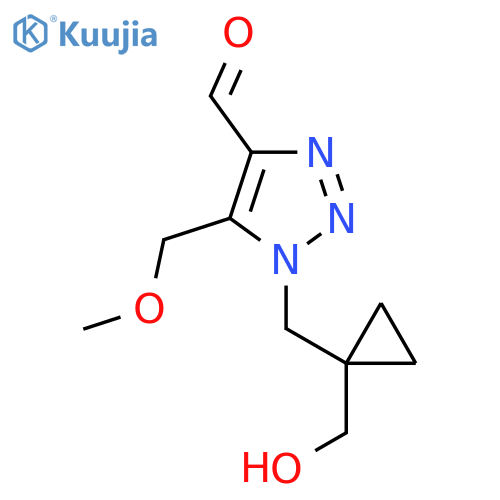1-{1-(hydroxymethyl)cyclopropylmethyl}-5-(methoxymethyl)-1H-1,2,3-triazole-4-carbaldehyde structure