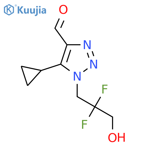 5-cyclopropyl-1-(2,2-difluoro-3-hydroxypropyl)-1H-1,2,3-triazole-4-carbaldehyde structure
