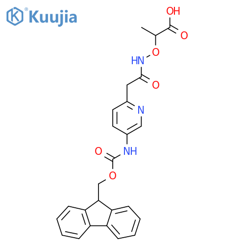2-({2-5-({(9H-fluoren-9-yl)methoxycarbonyl}amino)pyridin-2-ylacetamido}oxy)propanoic acid structure