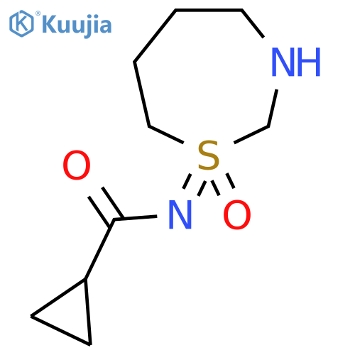 N-(1-oxo-1,3-thiazepan-1-ylidene)cyclopropanecarboxamide structure