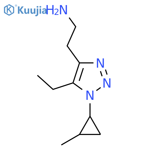 2-5-ethyl-1-(2-methylcyclopropyl)-1H-1,2,3-triazol-4-ylethan-1-amine structure