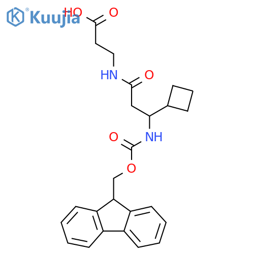 3-3-cyclobutyl-3-({(9H-fluoren-9-yl)methoxycarbonyl}amino)propanamidopropanoic acid structure