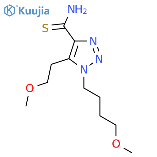 1-(4-methoxybutyl)-5-(2-methoxyethyl)-1H-1,2,3-triazole-4-carbothioamide structure