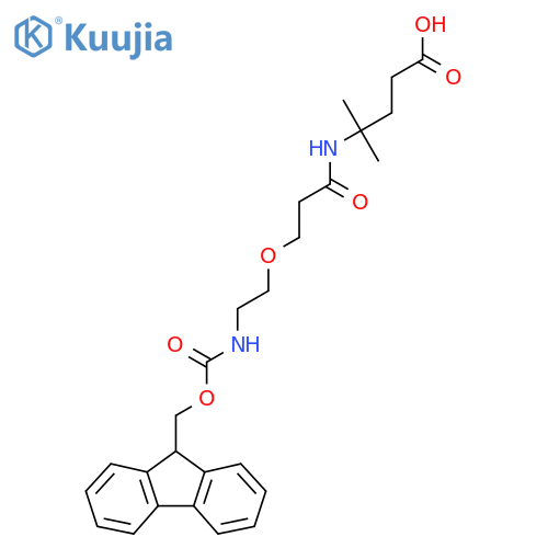 4-{3-2-({(9H-fluoren-9-yl)methoxycarbonyl}amino)ethoxypropanamido}-4-methylpentanoic acid structure