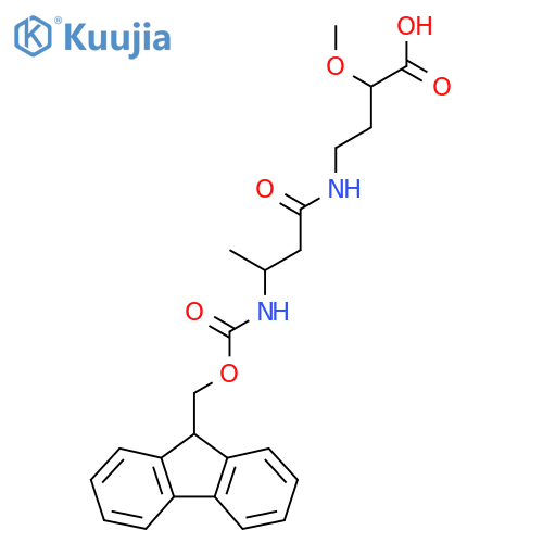 4-3-({(9H-fluoren-9-yl)methoxycarbonyl}amino)butanamido-2-methoxybutanoic acid structure