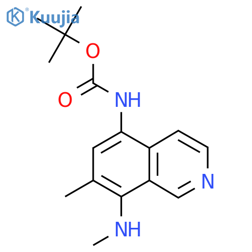 tert-butyl N-7-methyl-8-(methylamino)isoquinolin-5-ylcarbamate structure