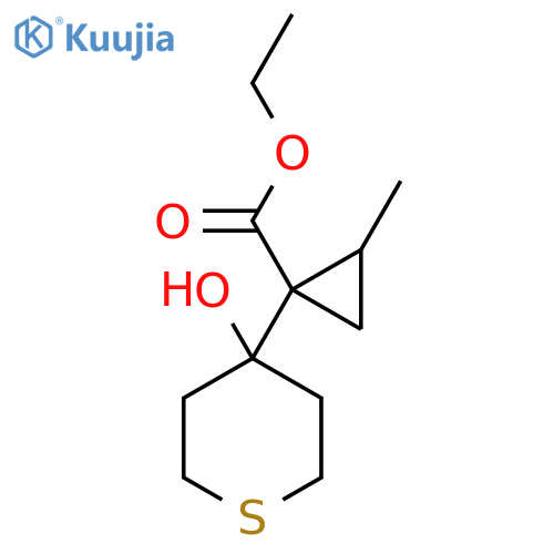 ethyl 1-(4-hydroxythian-4-yl)-2-methylcyclopropane-1-carboxylate structure
