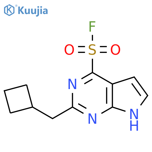 2-(cyclobutylmethyl)-7H-pyrrolo2,3-dpyrimidine-4-sulfonyl fluoride structure