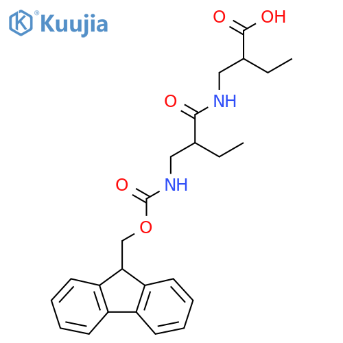 2-({2-({(9H-fluoren-9-yl)methoxycarbonyl}amino)methylbutanamido}methyl)butanoic acid structure