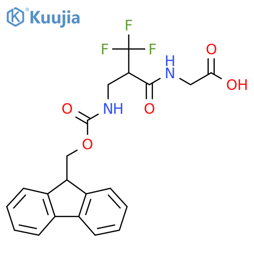 2-{2-({(9H-fluoren-9-yl)methoxycarbonyl}amino)methyl-3,3,3-trifluoropropanamido}acetic acid structure