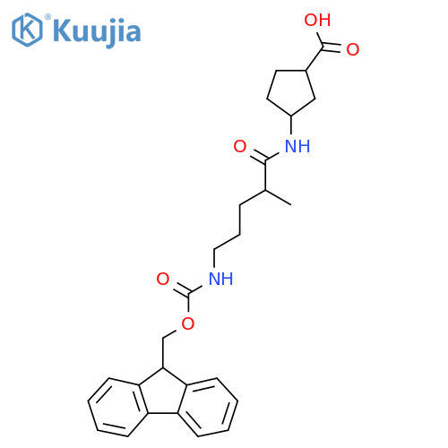 3-5-({(9H-fluoren-9-yl)methoxycarbonyl}amino)-2-methylpentanamidocyclopentane-1-carboxylic acid structure