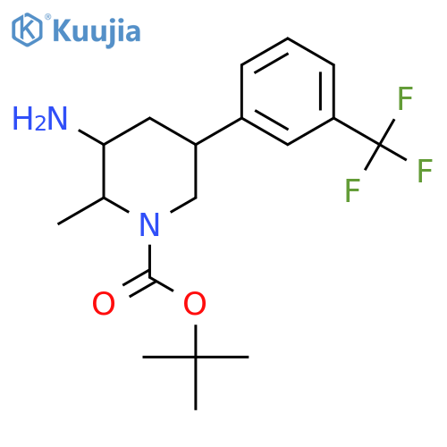 tert-butyl 3-amino-2-methyl-5-3-(trifluoromethyl)phenylpiperidine-1-carboxylate structure