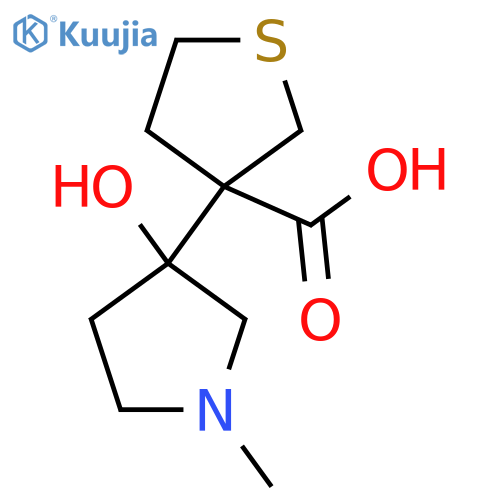 3-(3-hydroxy-1-methylpyrrolidin-3-yl)thiolane-3-carboxylic acid structure