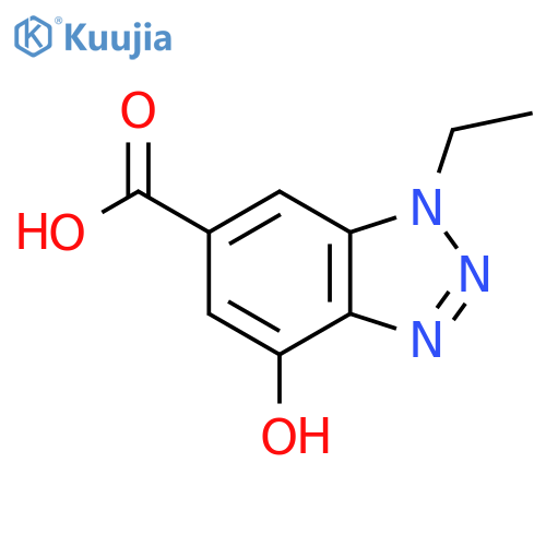 1-ethyl-4-hydroxy-1H-1,2,3-benzotriazole-6-carboxylic acid structure