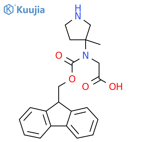 2-({(9H-fluoren-9-yl)methoxycarbonyl}(3-methylpyrrolidin-3-yl)amino)acetic acid structure