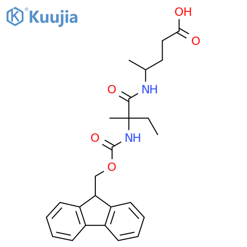 4-2-({(9H-fluoren-9-yl)methoxycarbonyl}amino)-2-methylbutanamidopentanoic acid structure