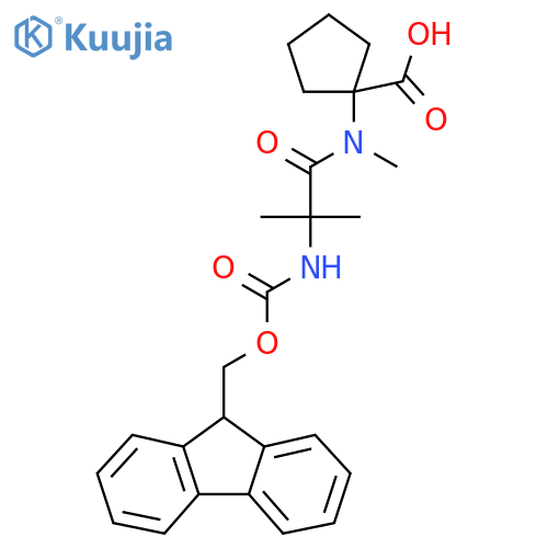1-2-({(9H-fluoren-9-yl)methoxycarbonyl}amino)-N,2-dimethylpropanamidocyclopentane-1-carboxylic acid structure