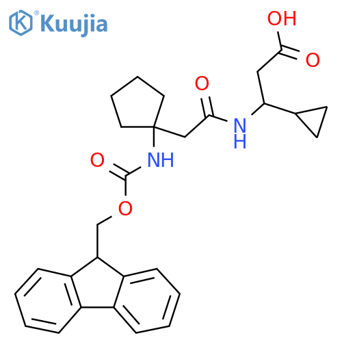 3-cyclopropyl-3-{2-1-({(9H-fluoren-9-yl)methoxycarbonyl}amino)cyclopentylacetamido}propanoic acid structure