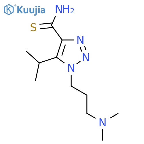 1-3-(dimethylamino)propyl-5-(propan-2-yl)-1H-1,2,3-triazole-4-carbothioamide structure