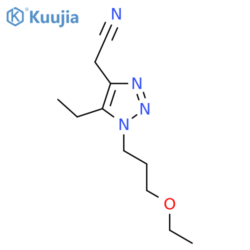 2-1-(3-ethoxypropyl)-5-ethyl-1H-1,2,3-triazol-4-ylacetonitrile structure