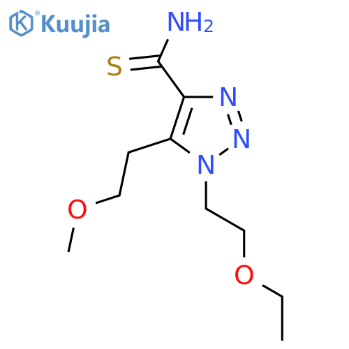 1-(2-ethoxyethyl)-5-(2-methoxyethyl)-1H-1,2,3-triazole-4-carbothioamide structure