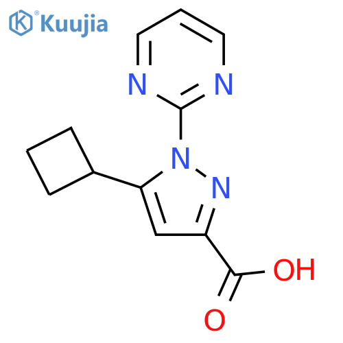 5-cyclobutyl-1-(pyrimidin-2-yl)-1H-pyrazole-3-carboxylic acid structure