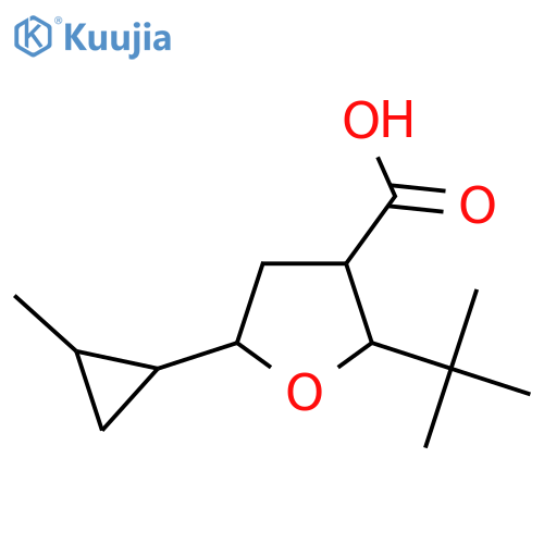 2-tert-butyl-5-(2-methylcyclopropyl)oxolane-3-carboxylic acid structure