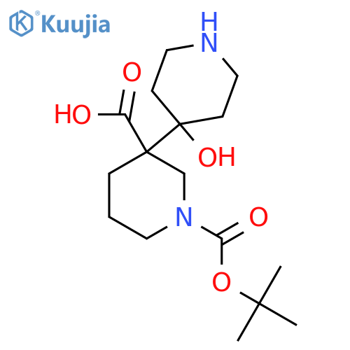 1-(tert-butoxy)carbonyl-3-(4-hydroxypiperidin-4-yl)piperidine-3-carboxylic acid structure