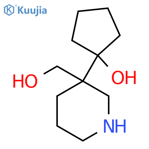 1-3-(hydroxymethyl)piperidin-3-ylcyclopentan-1-ol structure