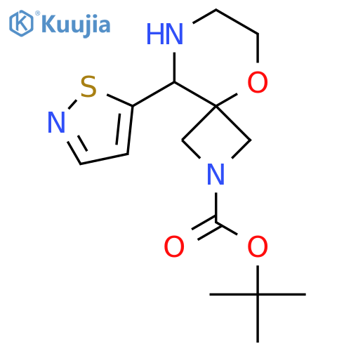 tert-butyl 9-(1,2-thiazol-5-yl)-5-oxa-2,8-diazaspiro3.5nonane-2-carboxylate structure