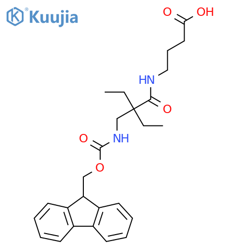 4-{2-ethyl-2-({(9H-fluoren-9-yl)methoxycarbonyl}amino)methylbutanamido}butanoic acid structure