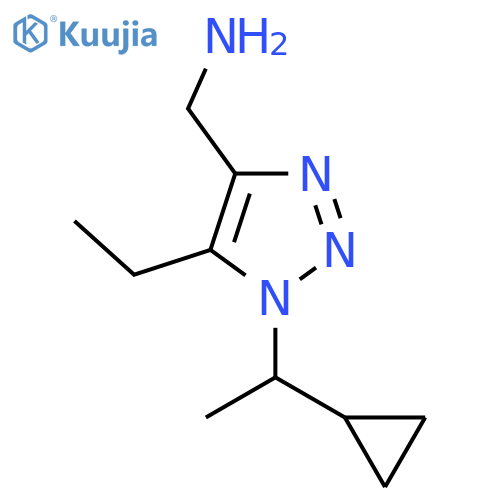 1-(1-cyclopropylethyl)-5-ethyl-1H-1,2,3-triazol-4-ylmethanamine structure