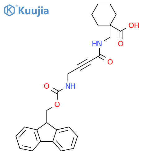 1-{4-({(9H-fluoren-9-yl)methoxycarbonyl}amino)but-2-ynamidomethyl}cyclohexane-1-carboxylic acid structure