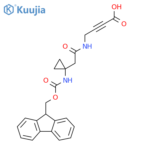 4-{2-1-({(9H-fluoren-9-yl)methoxycarbonyl}amino)cyclopropylacetamido}but-2-ynoic acid structure