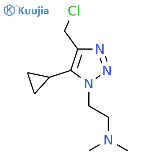 {2-4-(chloromethyl)-5-cyclopropyl-1H-1,2,3-triazol-1-ylethyl}dimethylamine structure