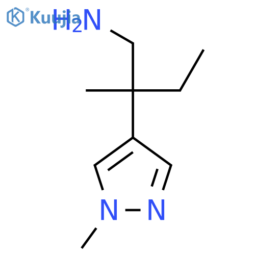 2-methyl-2-(1-methyl-1H-pyrazol-4-yl)butan-1-amine structure