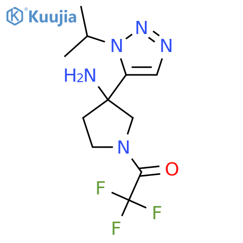 1-{3-amino-3-1-(propan-2-yl)-1H-1,2,3-triazol-5-ylpyrrolidin-1-yl}-2,2,2-trifluoroethan-1-one structure