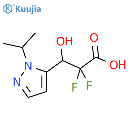 2,2-difluoro-3-hydroxy-3-1-(propan-2-yl)-1H-pyrazol-5-ylpropanoic acid structure